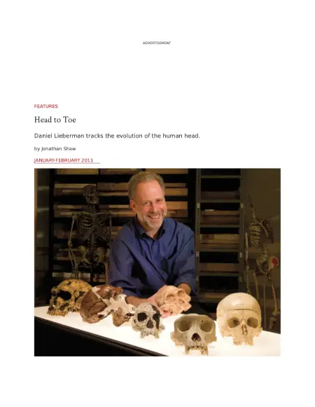 Daniel Lieberman tracks the evolution of the human head. _ Harvard Magazine