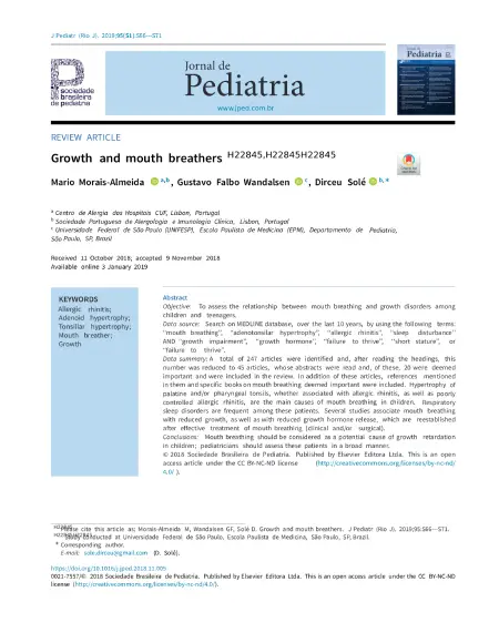 Growth and mouth breathers,