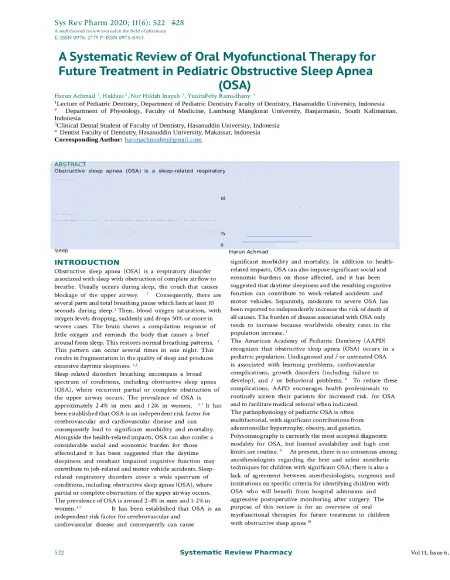 Systematic Review of Oral