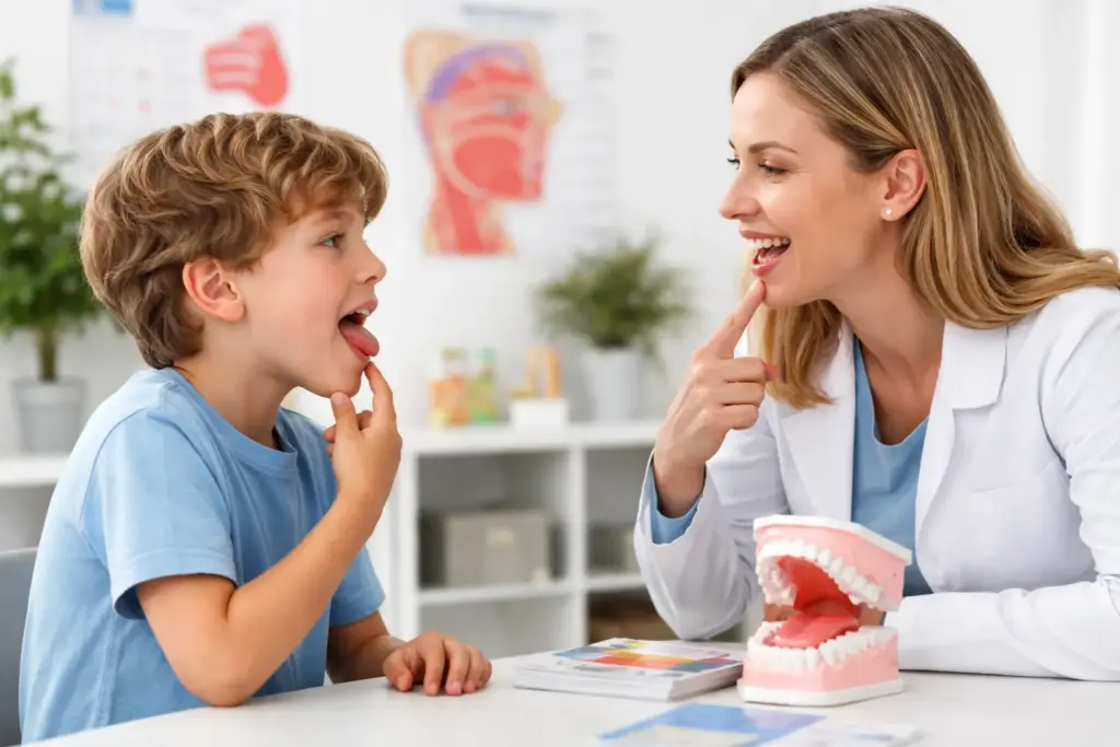 a doctor and a kid at an evaluation